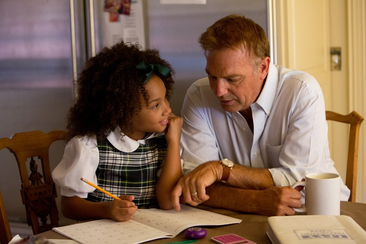 BW-00797 Kevin Costner and Jillian Estell star in Relativity Media's BLACK OR WHITE. © 2014 BLACKWHITE, LLC Photo Credit: Tracey Bennett