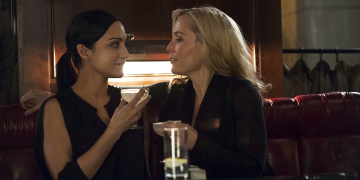 WARNING: Embargoed for publication until: 18/11/2014 - Programme Name: The Fall - TX: n/a - Episode: n/a (No. 3) - Picture Shows: ***STRICTLY EMBARGOED UNTIL 00.01 TUE 18TH NOVEMBER 2014*** Reed Smith (ARCHIE PANJABI), DSI Stella Gibson (GILLIAN ANDERSON) - (C) The Fall S2 Ltd - Photographer: Helen Sloan